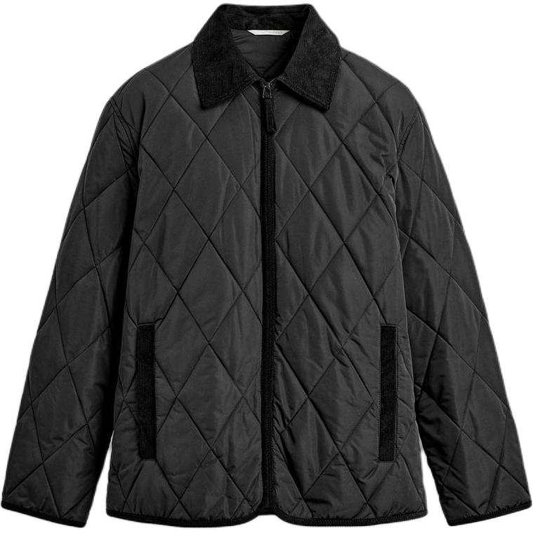 ZARA ZARA Puffer Jackets Men's Black Lapel Moderate
