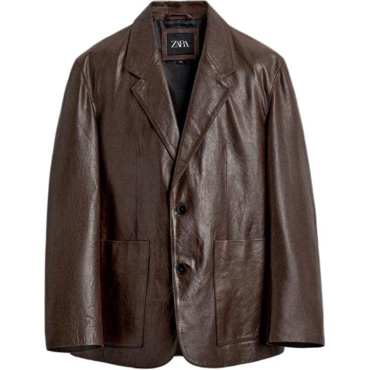 ZARA Business Suits Men's Brown Suit Collar Moderate Business Suit