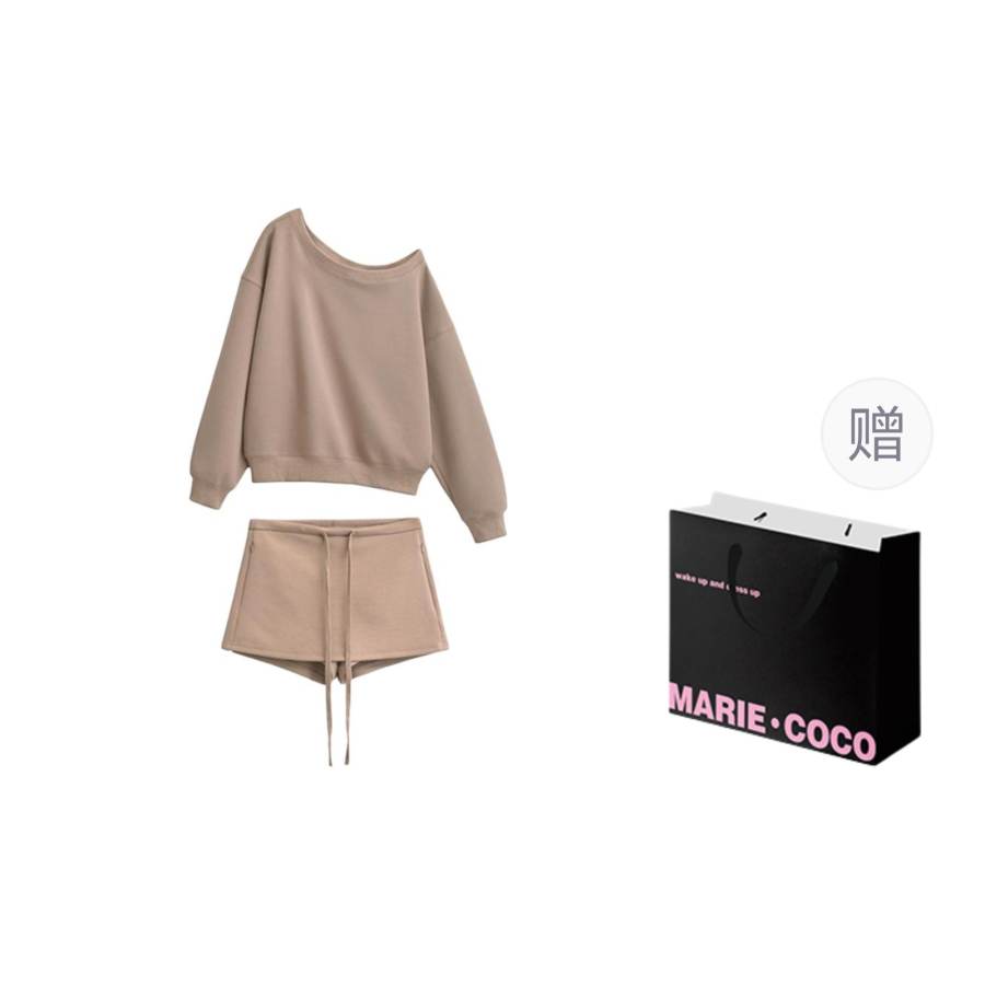 MARIE·COCO Two Piece Skirt Sets Women's Asymmetrical Collar Moderate Short