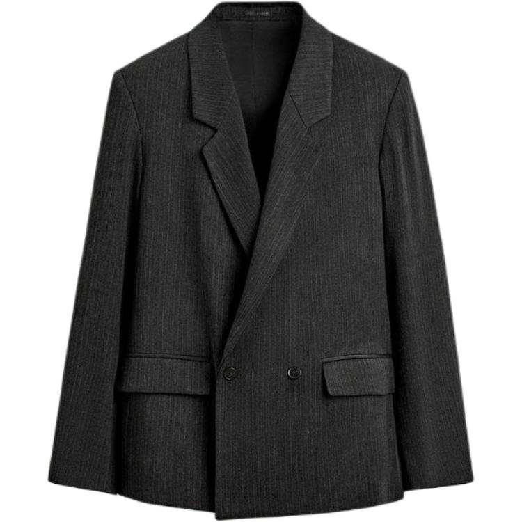 ZARA Business Suits Men's Gray Suit Collar Moderate Business Suit