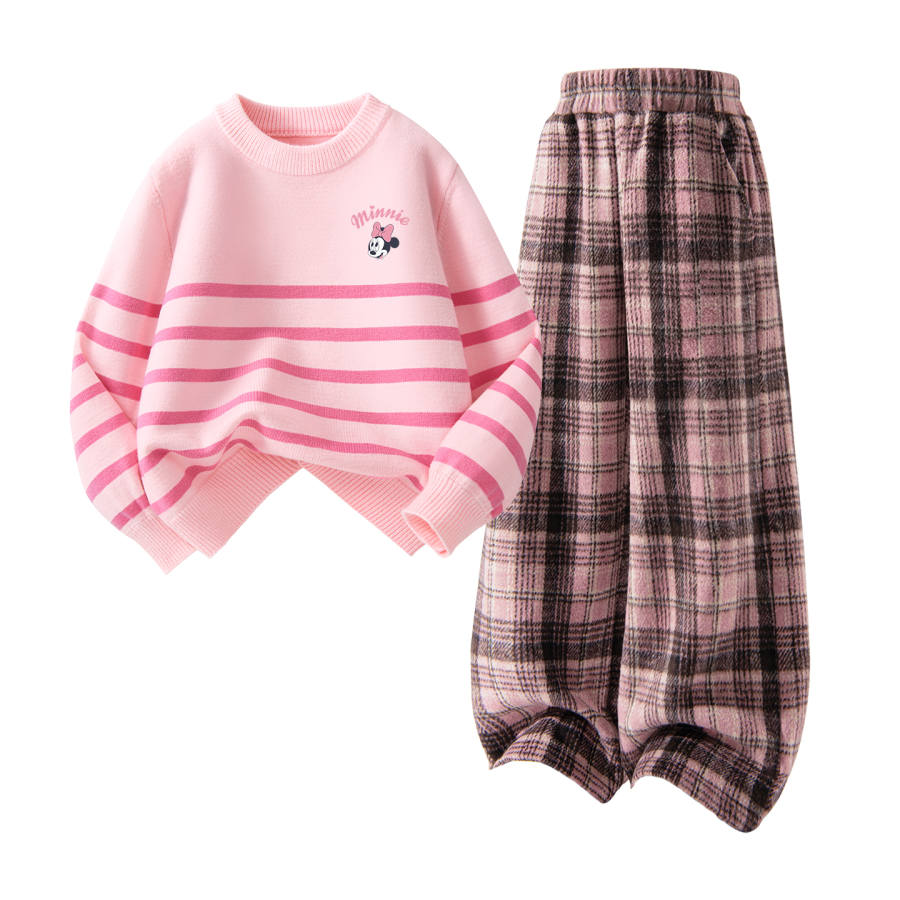 Disney Kids Casual Sportswear Crew Neck Thickened And Fleece Lined