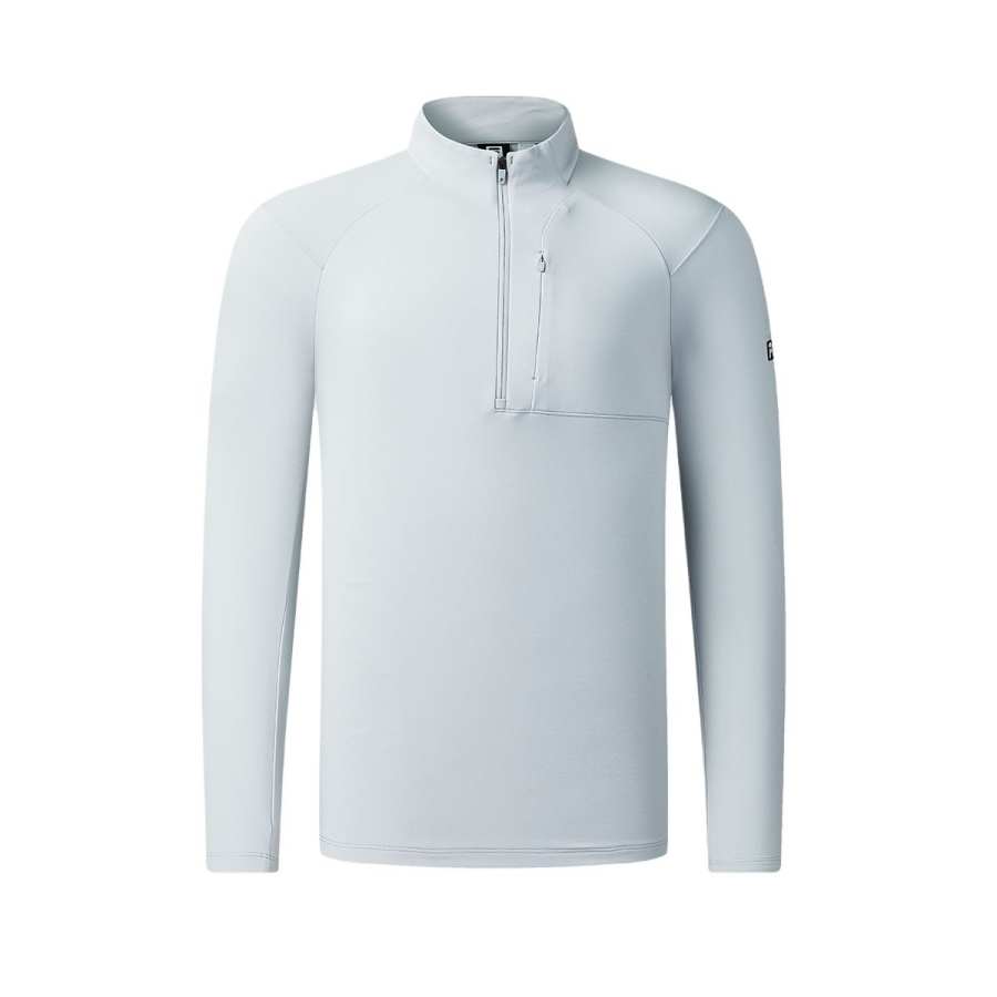FILA Fitness FW25 Abrasion Resistant Stretch Stand Collar Pullover Fleece Lined Long Sleeved T Shirt Men's