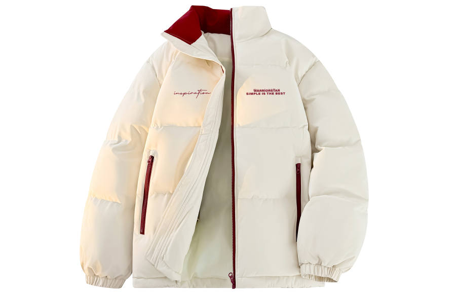 WARRIOR WARRIOR Puffer Jackets Unisex Stand Collar Thickened Padded Puffer Jacket