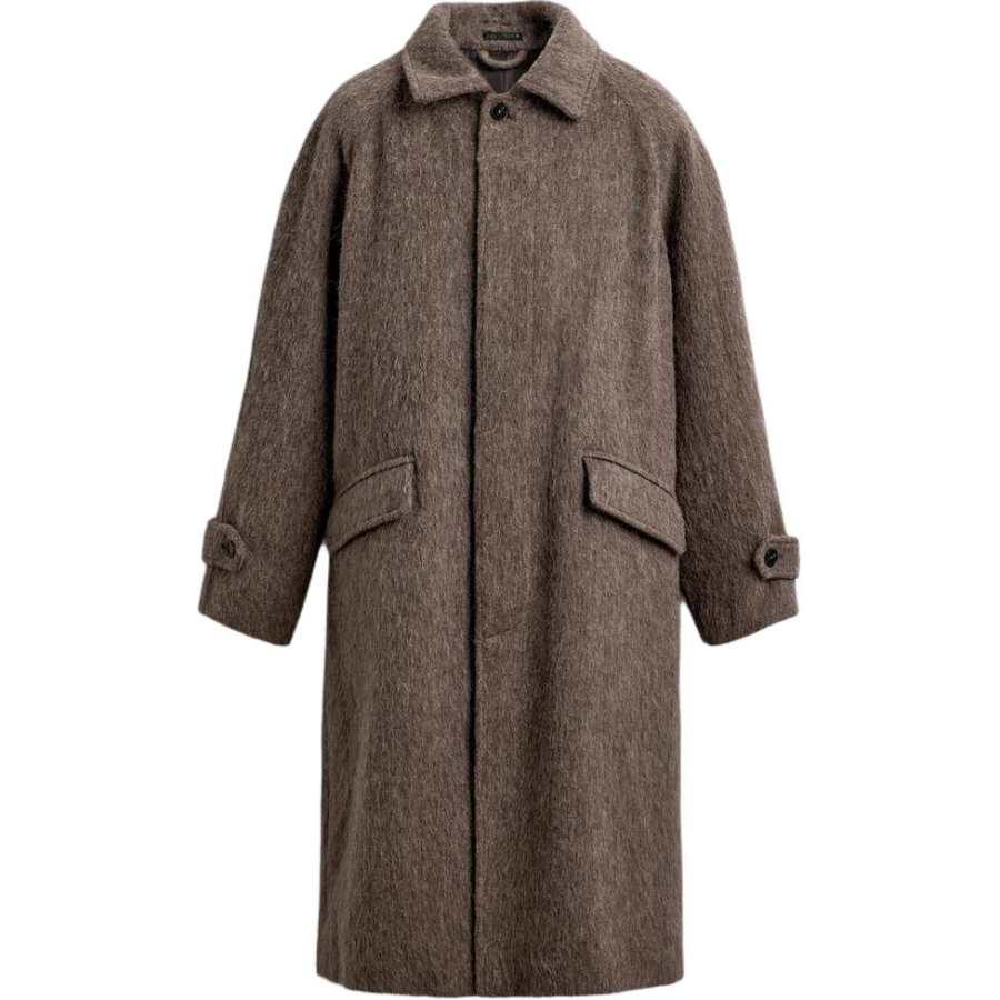 ZARA Coats Men's Sand/Zebra Print Lapel Moderate