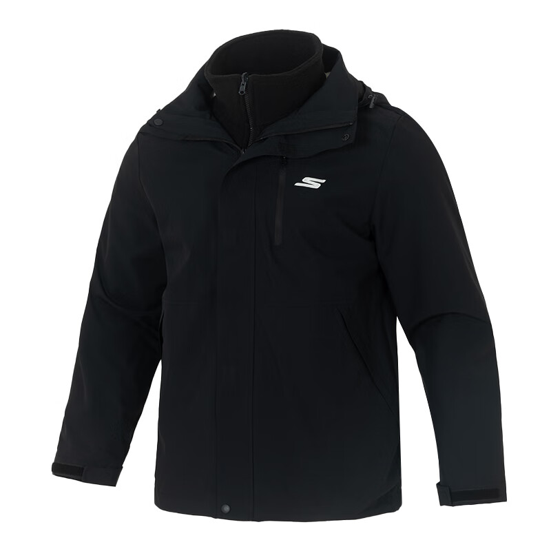 Skechers Jackets Unisex Carbon Black 03K8 Hooded Moderate Other