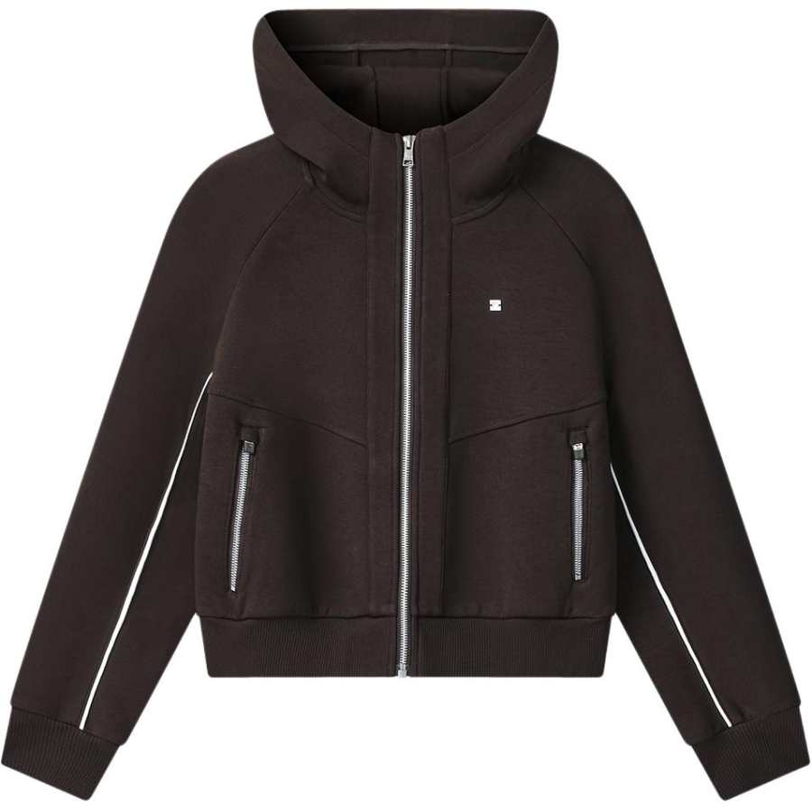 FILA WHITE Jackets Women's Black Coffee Hooded Moderate Other