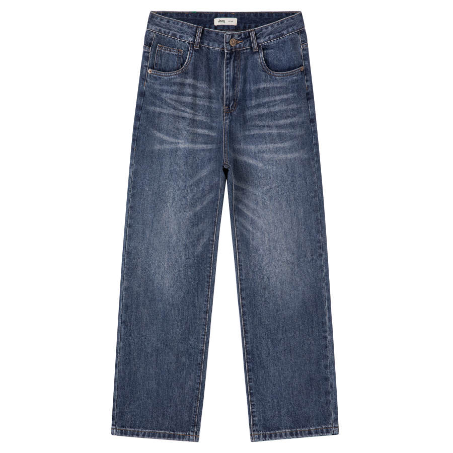 Jeep Jeans Unisex P755MWNO02 Blue Moderate Straight Fit Pants