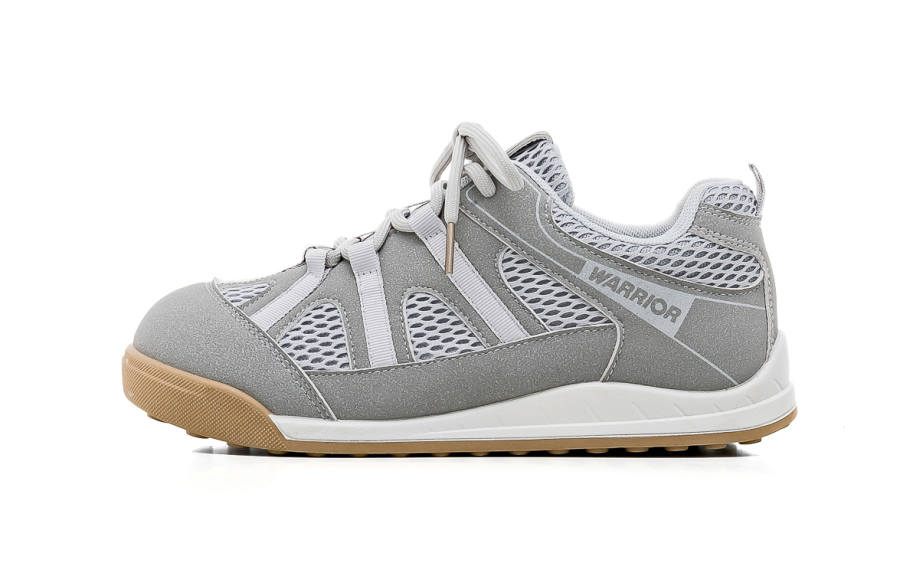 Warrior Synthetic Leather, Textile Abrasion Resistant Slip Resistant Low top Casual Shoes Women's Gray
