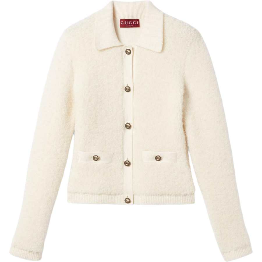 GUCCI FW25 Velvet feel Coat Women's White