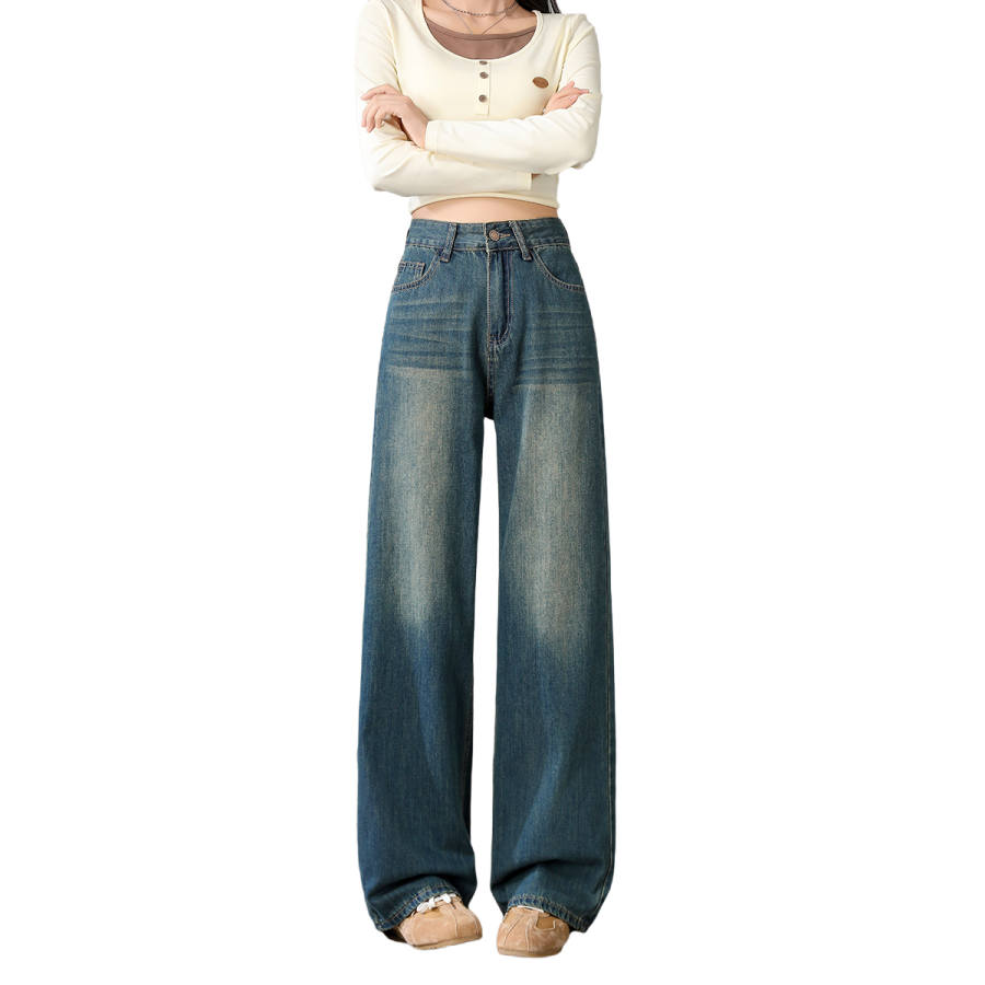 BALENO Jeans Women's Nostalgic Blue Moderate Straight Fit Pants