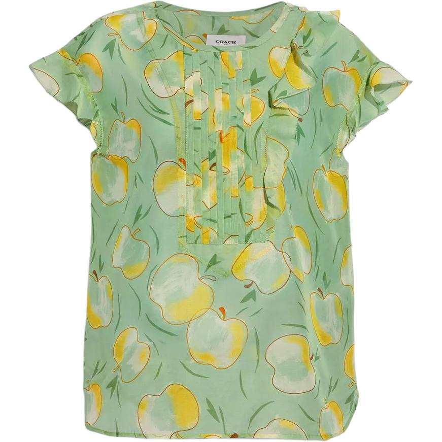 COACH Shirts Women's Green Crew Neck Moderate Other