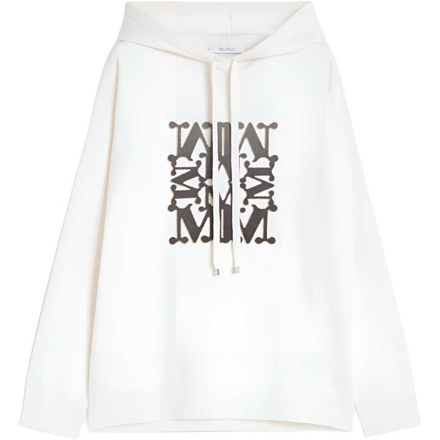 MaxMara Sweatshirts Women's White Hooded Non Detachable Moderate Other