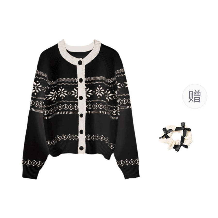 CPAURA Knitwear Women's Crew Neck Moderate Cardigan