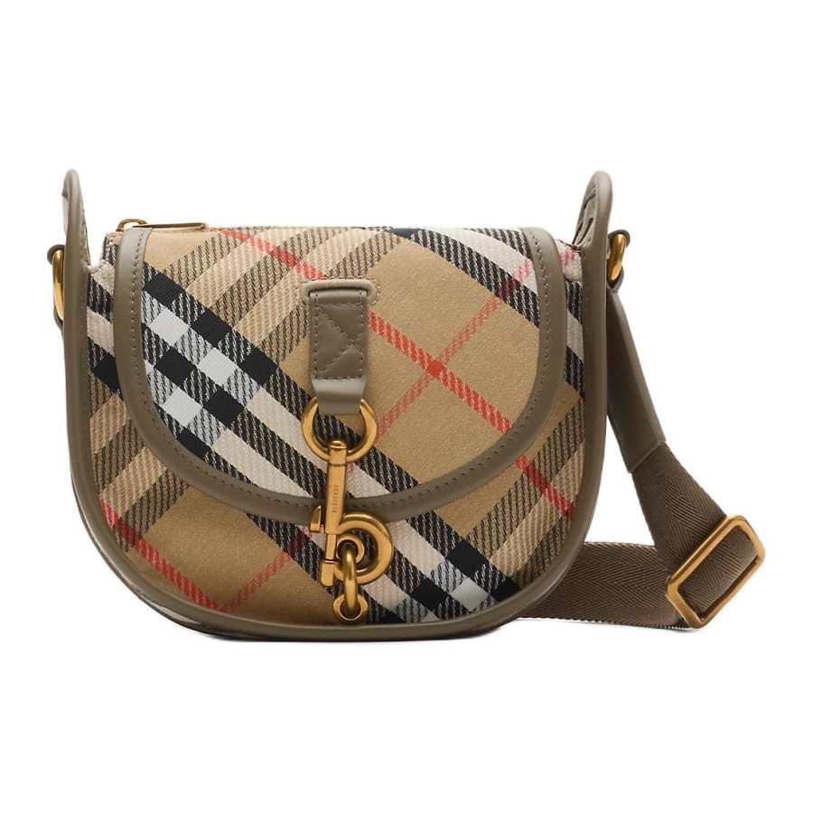 Burberry Polyester Messenger Bag, Shoulder Bag Mini Women's Sandy Beige