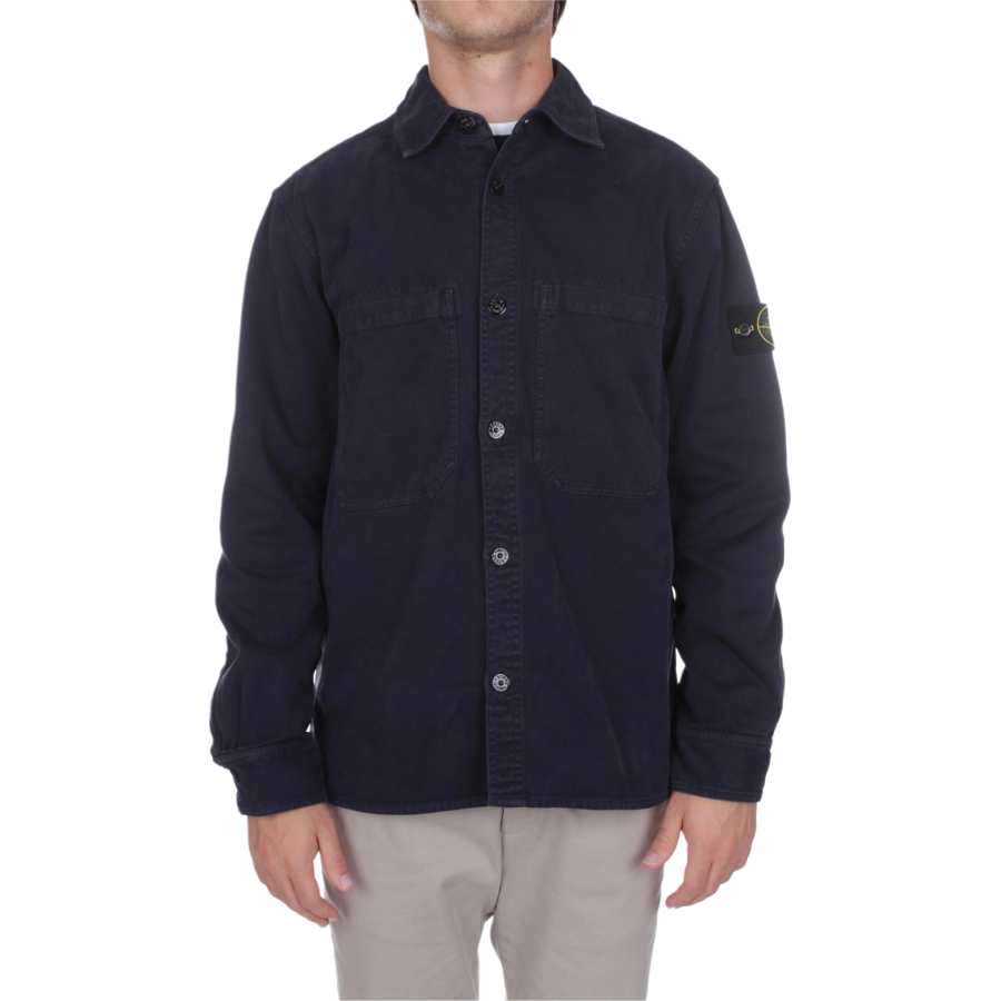 Stone Island chest-pocket patch shirt