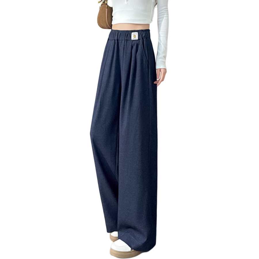 Tonlion Casual Pants Women's Moderate Wide Leg Pants