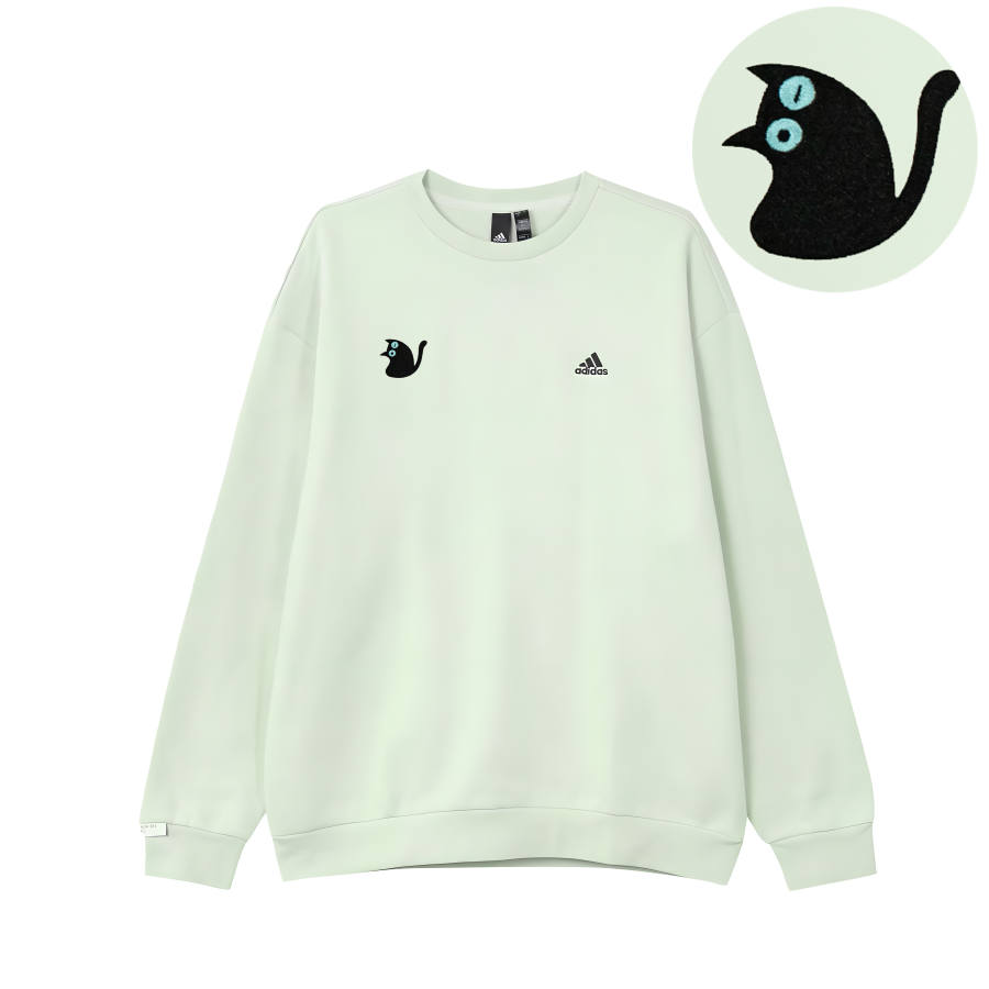 Adidas Adidas LABEL Sweatshirts Unisex Light Green Crew Neck Moderate Regular