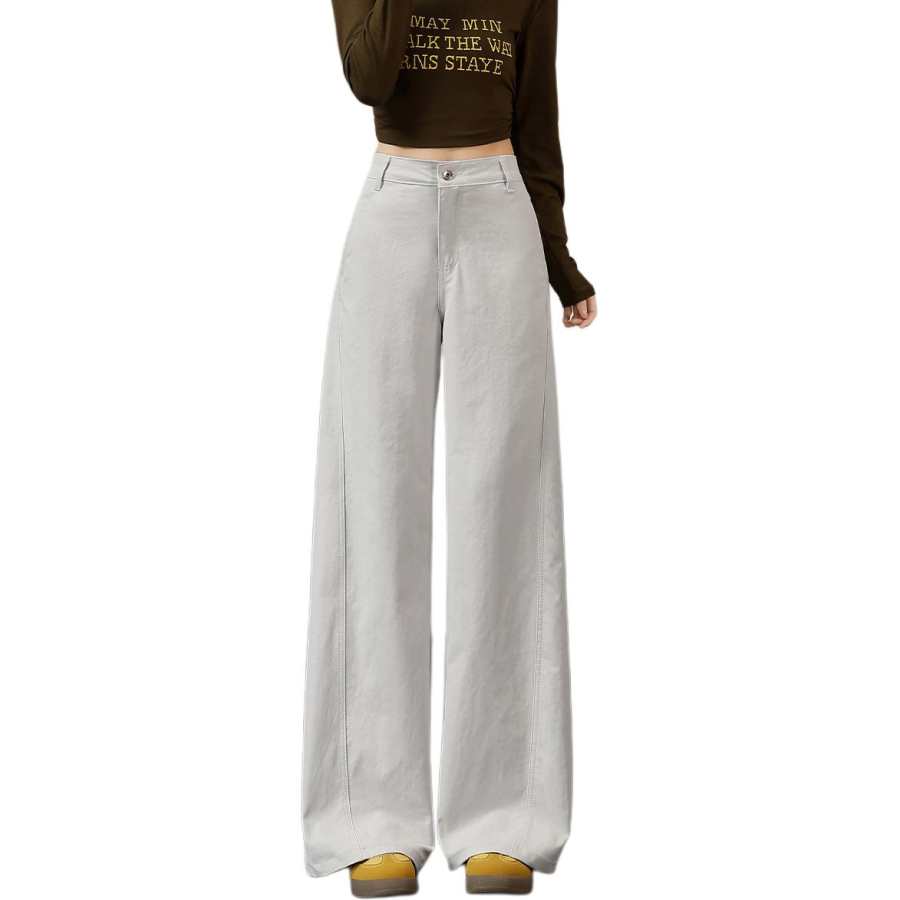 Tonlion Casual Pants Women's Moderate Wide Leg Pants