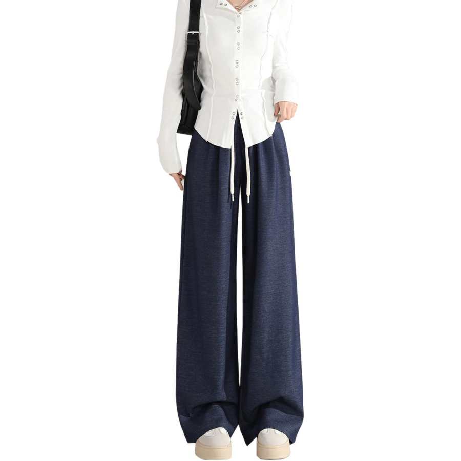 Tonlion Casual Pants Women's Moderate Wide Leg Pants