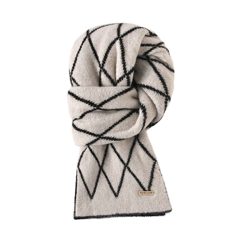 Tonlion Sheep Wool Knit Scarves Unisex