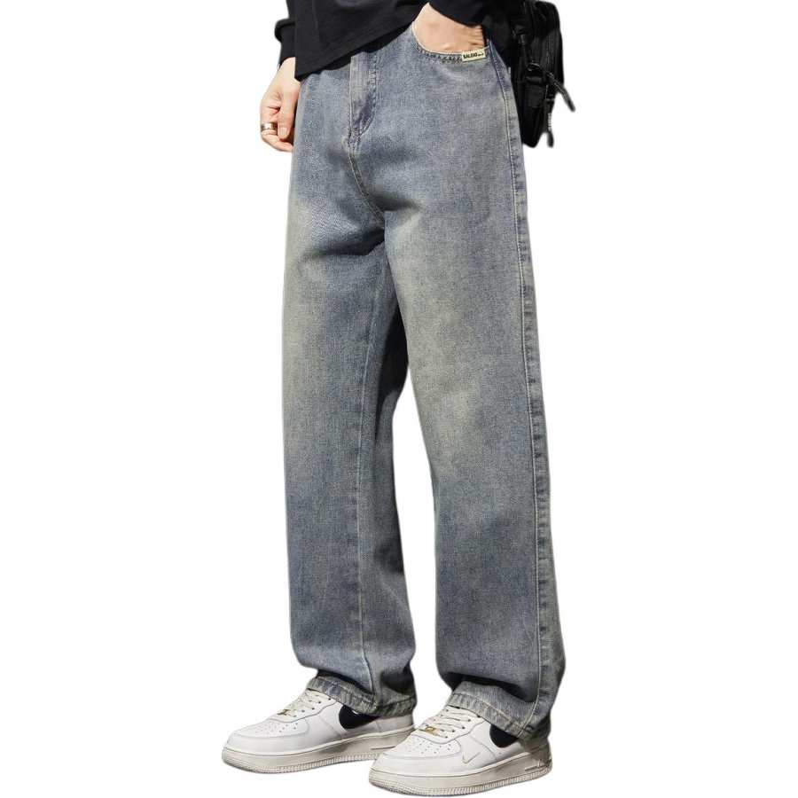 BALENO Jeans Men's Nostalgic Blue Moderate Wide Leg Pants