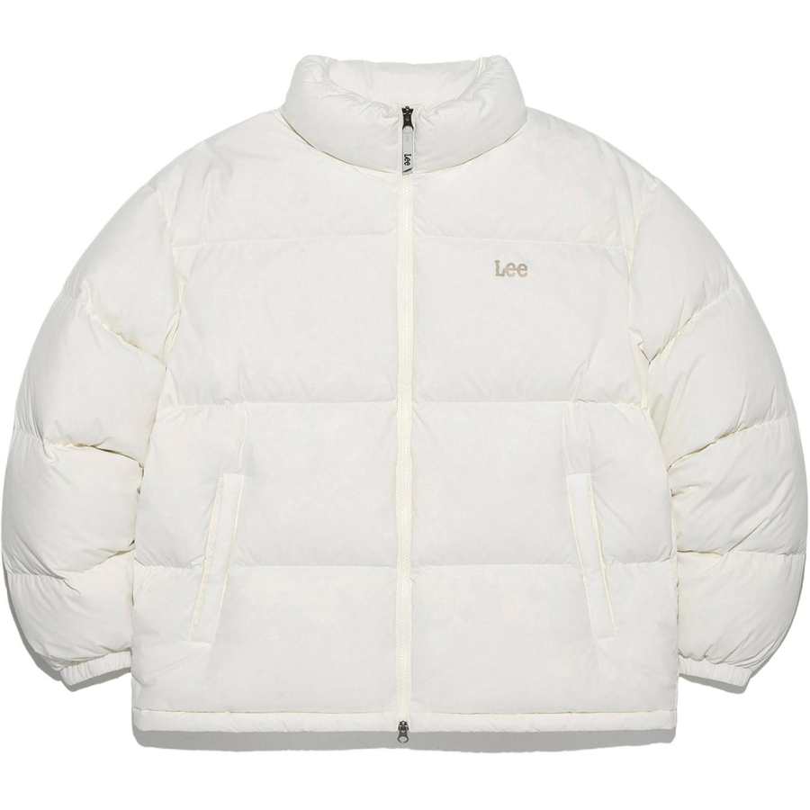 Lee Lee Down Jackets Unisex Ivory White Stand Collar Moderate