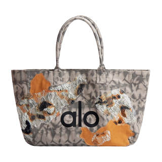 Alo Yoga Cotton Bubble Jellyfish, Sunset At Palm Beach Handbag Large Women's Gray Yellow