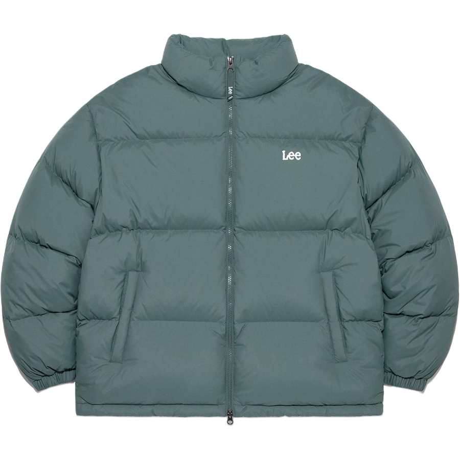 Lee Lee Down Jackets Unisex Peacock Green Stand Collar Moderate