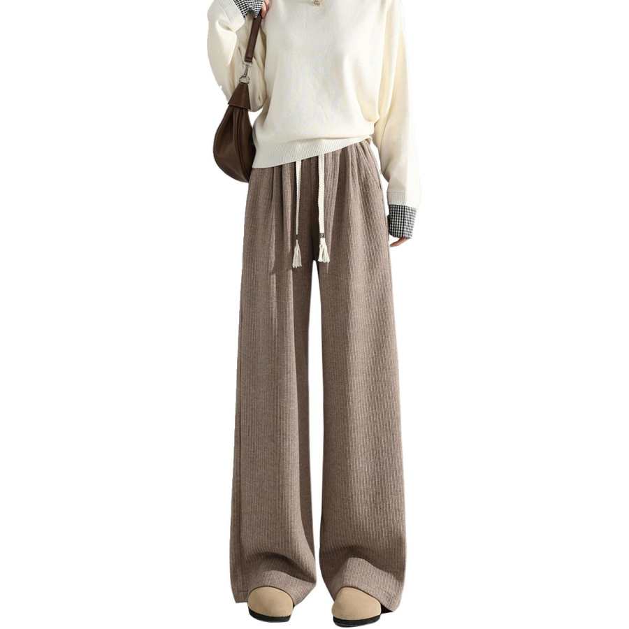 Tonlion Casual Pants Women's Moderate Wide Leg Pants