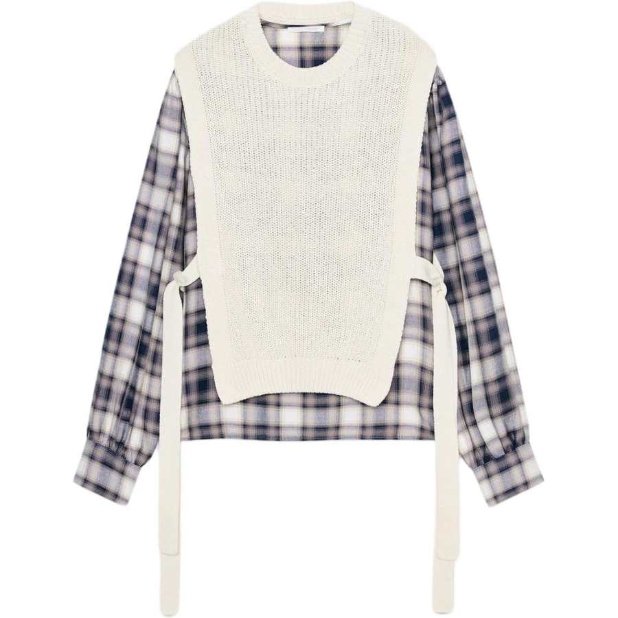 ZARA Shirts Women's White Crew Neck Moderate