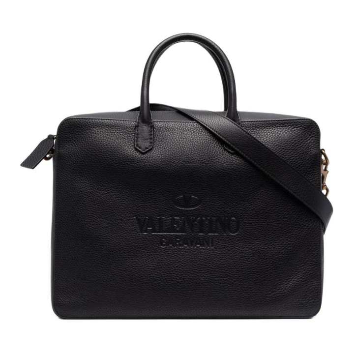 Valentino Valentino Calfskin Handbag Men's Black