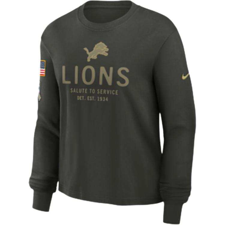 Nike Nike Detroit Lions Salute to Service Sideline Women's Nike Dri-FIT Nfl Long-Sleeve T-Shirt