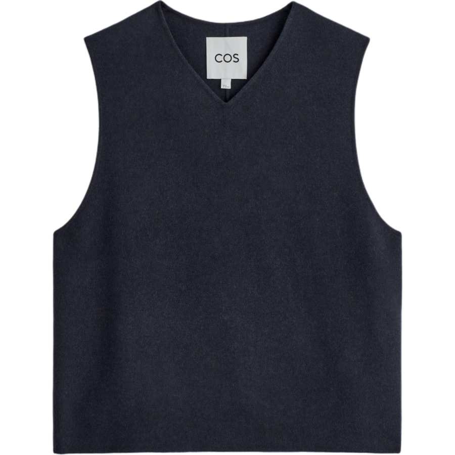 COS Tank Tops Men's Navy Blue V Neck Moderate