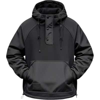 BANKONGSHAN Jackets Unisex Black Hooded Moderate Workwear