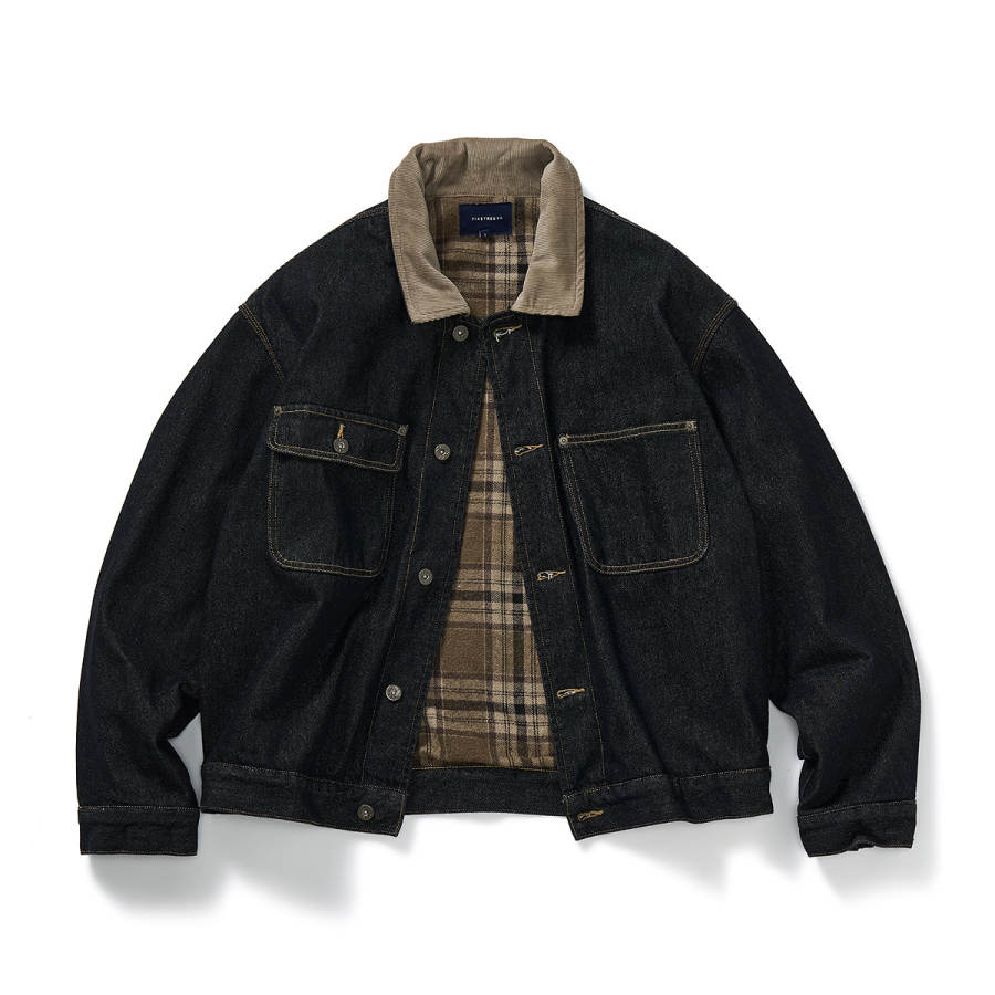 714STREET Denim Jackets Unisex Lapel Moderate Workwear