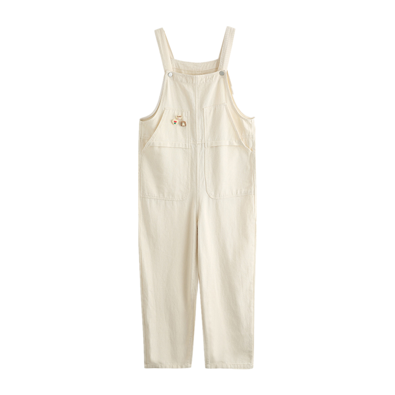 SIXUSICHOU Overalls Women's Apricot White Moderate Overalls