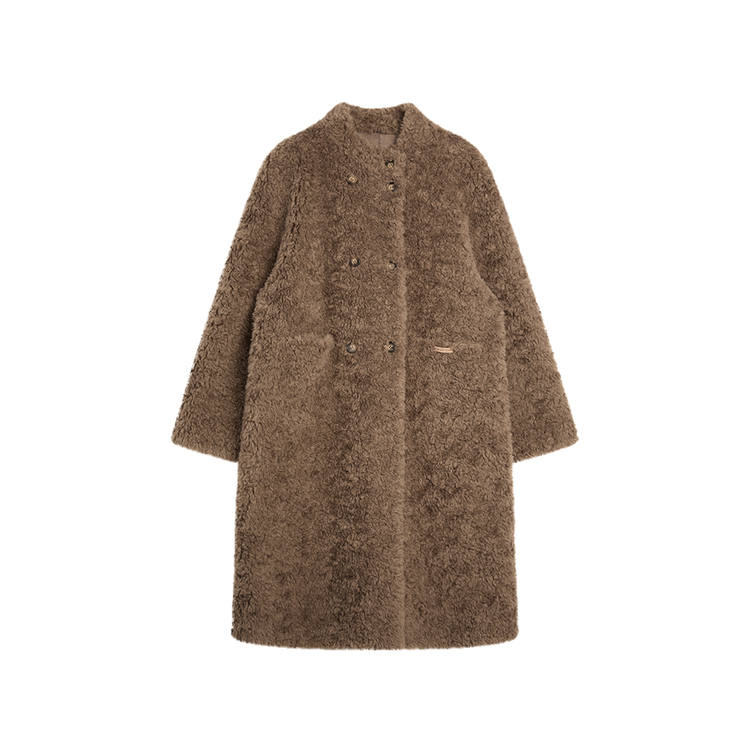 ELLE Velvet Jackets Women's Coffee Stand Collar Thickened