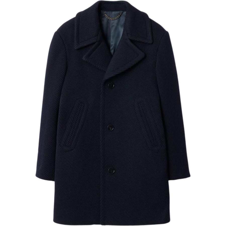 Burberry Coats Men's Twilight Blue Lapel Moderate