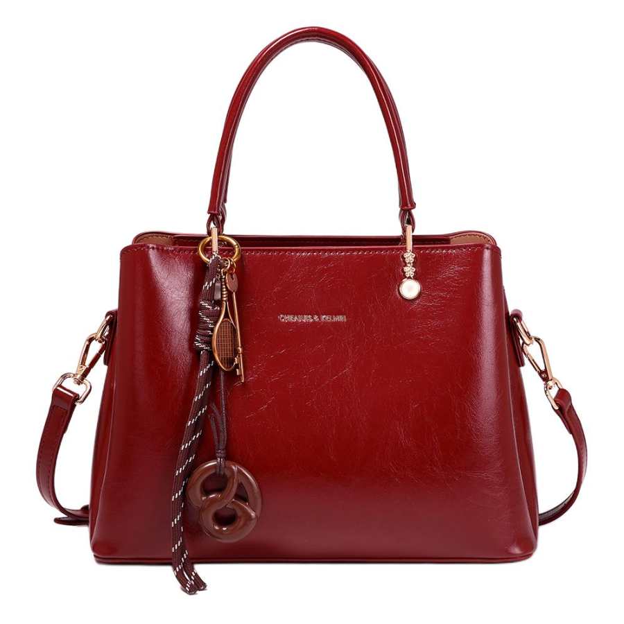 PAYOT Synthetic Leather Handbag Regular Women's Burgundy
