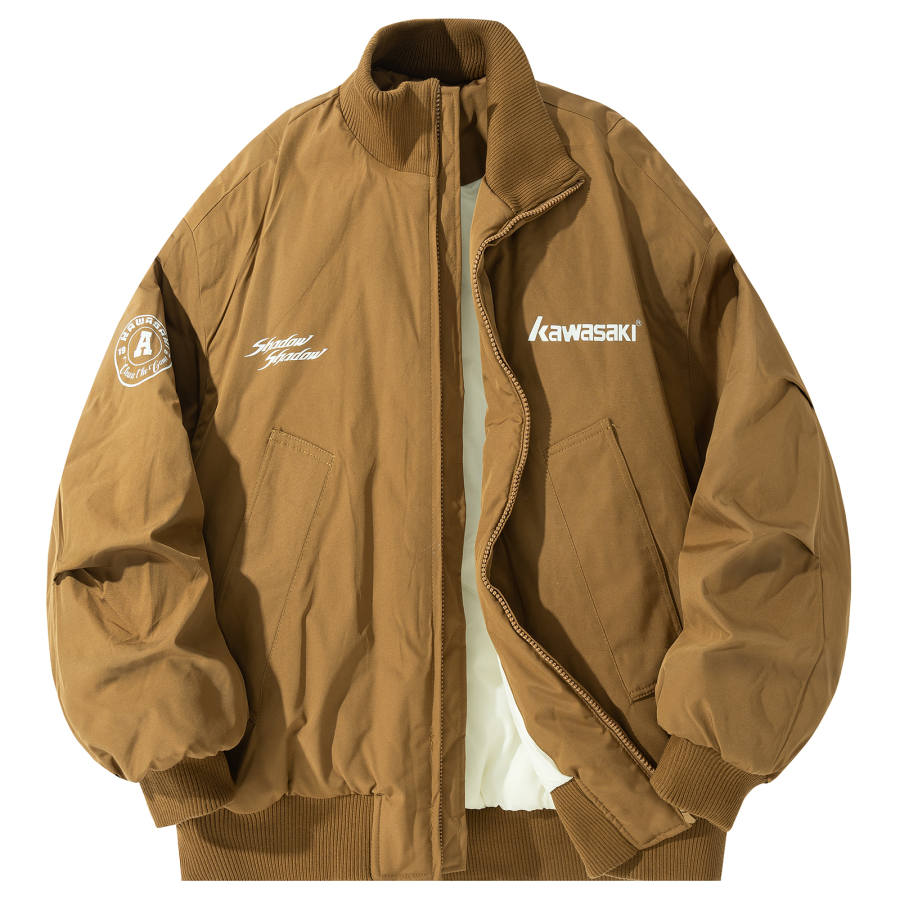 Kawasaki Puffer Jackets Unisex Stand Collar Thickened