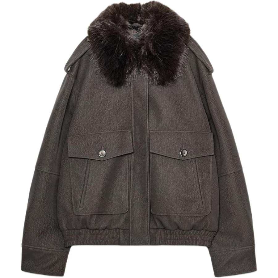 ZARA Jackets Women's Brown Lapel Moderate Other