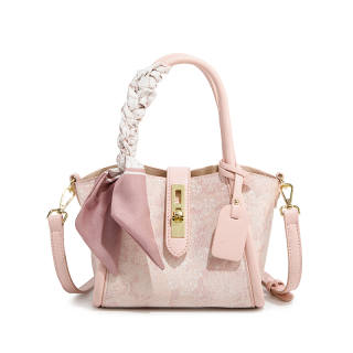 MACKJANICE Polyurethane Synthetic Leather Handbag Women's Embroidery Powder