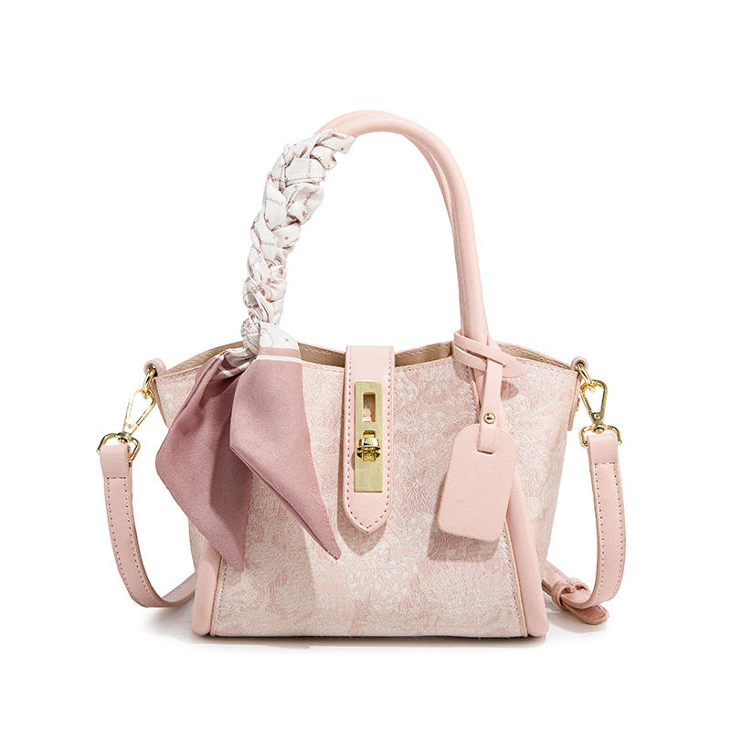 MACKJANICE Polyurethane Synthetic Leather Handbag Women's Embroidery Powder