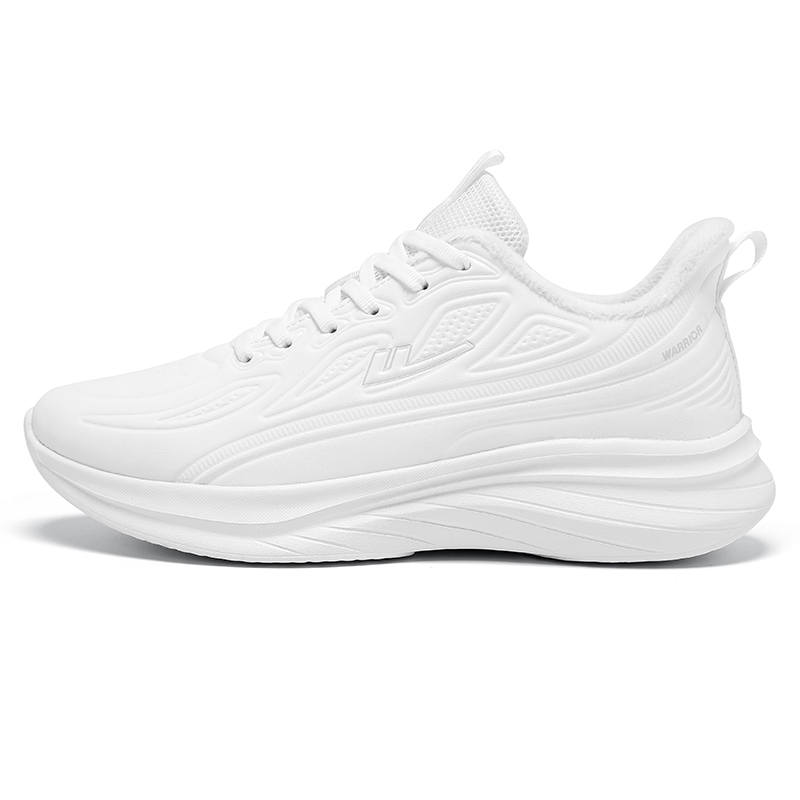 WARRIOR Sports Minimalist Style Versatile, Black Warrior, Fleece Lined Insulated Shoes, Jogging Shoes, Casual Shoes