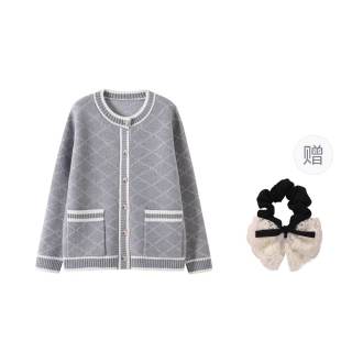 SYEEE WITH U Knitwear Women's Crew Neck Moderate Cardigan