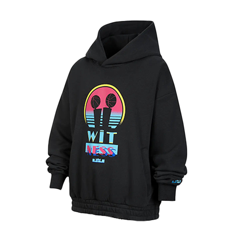 Nike Nike Sweatshirt FW25 LeBron James Fashion Versatile Soft Loose Fit Fleece Lined Gray Black/Black Kids'
