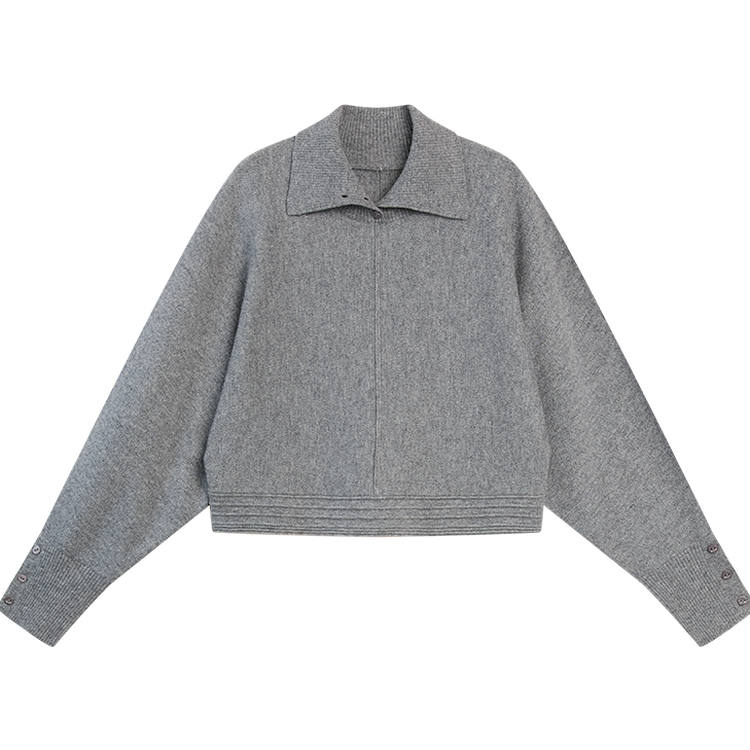 ELLE ELLE Sweaters Women's Medium Gray Lapel Moderate Other