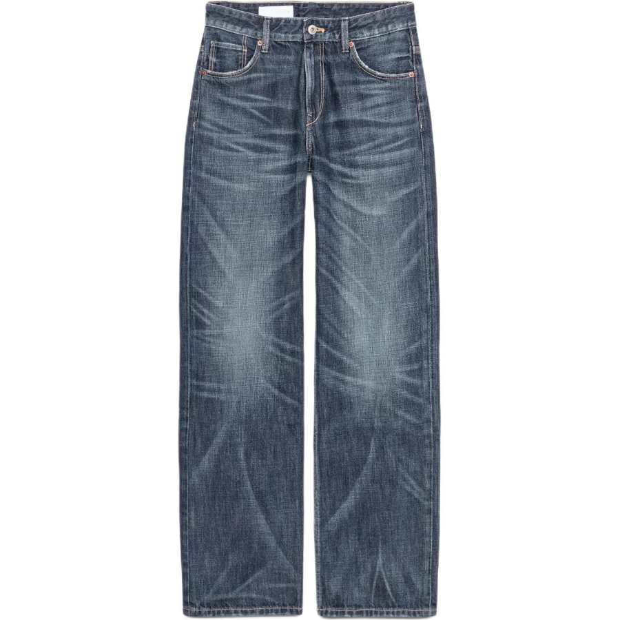 ZARA Trf Jeans Women's Sea Blue Moderate Straight Fit Pants