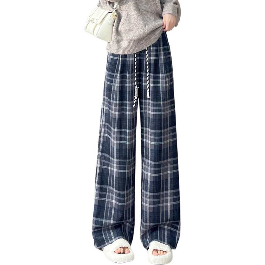 Tonlion Casual Pants Women's Moderate Wide Leg Pants