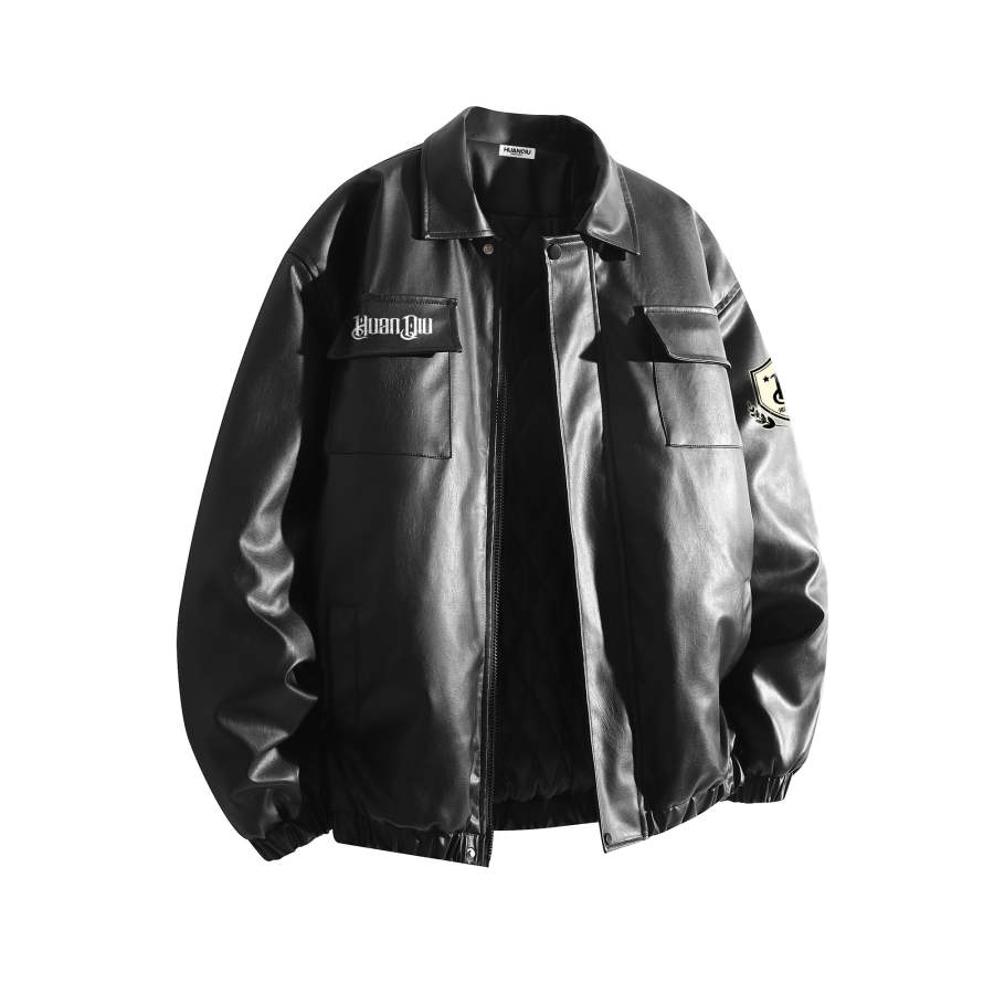 HUANQIU Puffer Jackets Unisex Lapel Thickened